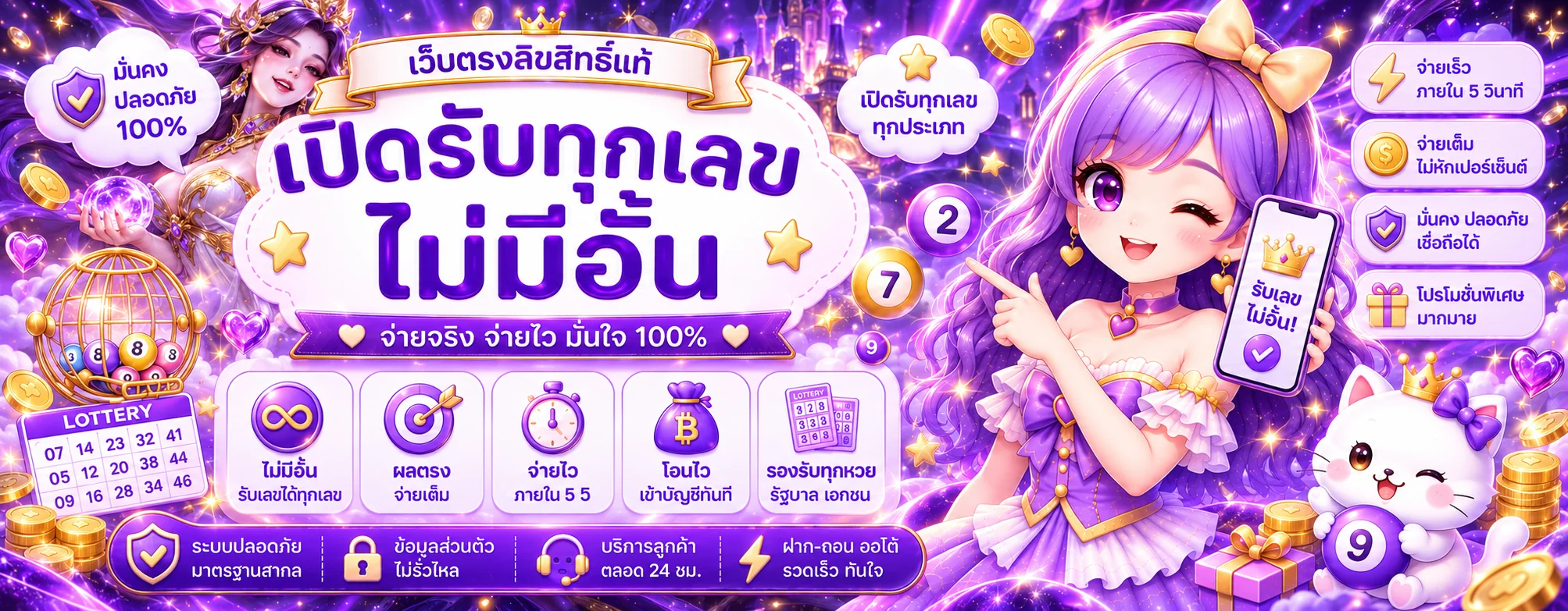 แบนเนอร์ WOW168 หวยเปิดรับหลายรายการ